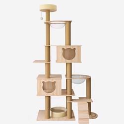Cat Climbing Frame, Cat Nest, Cat Tree, Integrated Space Capsule, Space-Saving Solid Wood Cat Shelf, Viewing Platform, Cat Toys, Large Cat