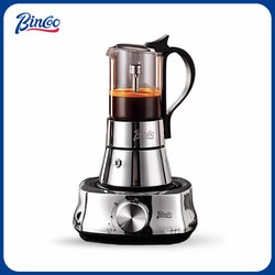 Bincoo Moka Pot Double-Valve Coffee Maker Small Household Stainless Steel Italian-Style Appliance Hand-Brewed Glass Coffee Pot