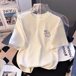 Children's Pure Cotton Short-Sleeved Summer Girls' T-Shirt 2026 New Style Medium and Large Kidsren's Summer Clothing Loose and Stylish White Top