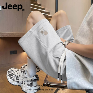 
Jeep cotton quick-drying shorts men's summer 2026 new pants loose straight youth five-quarter pants
