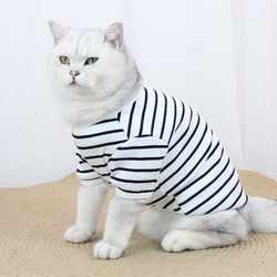 New direct selling pet it striped dog T-shirt anti-shedding thin corgi teddy Korean version pet clothing small dog