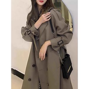 
Trench coat for women new popular jacket mid-length Korean small British style high-end feeling plus cotton thick autumn and winter coat