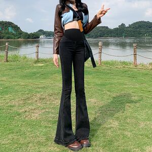 
Maternity pants for spring and autumn, autumn 2025 new jeans, autumn and winter wear, belly-flattering flared leggings