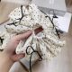 Korean sweet girl chiffon beige white polka dot black bow ribbon large intestine loop hair tiara hair accessories
