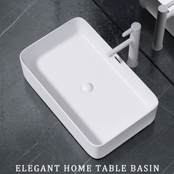 Simple Ceramic Countertop Basin, Light Luxury Style, Mini Single Basin Washbasin for Home Use, Suitable for Small Apartments and Bathroom Sinks