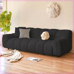 Trendy Wabi-Sabi Style Candy Sofa, Teddy Velvet, Small Apartment Bedroom and Living Room, Simple French Retro Fabric Sofa