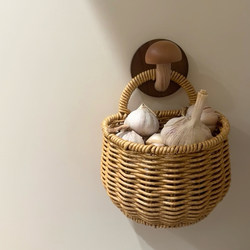 Kitchen Onion, Ginger, and Garlic Storage Basket, Small Hanging Basket, Wall-Mounted Woven Basket, Egg Storage Basket, Imitation Rattan Basket