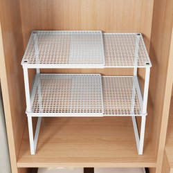 Expandable Wardrobe Storage Layering Organizer Rack for Clothes Cabinet Space Utilization Cabinet Pull-Out Shelf Shoe Rack