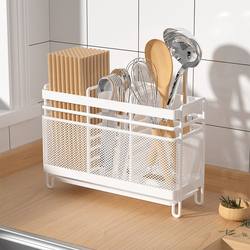 Chopstick Storage Box Kitchen Rack No-Installation Integrated Wall-Mounted Household Chopstick Holder Chopstick Cage Cutlery Spoon Draining Rack
