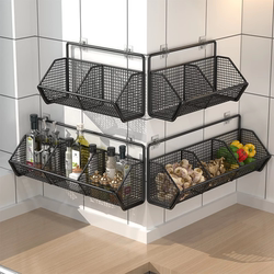 Onion, Ginger, and Garlic Storage Box, Multifunctional Kitchen Shelf, Ginger and Garlic Vegetable Basket, Wall-Mounted Storage Basket