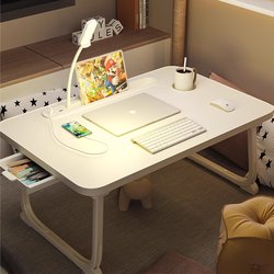 Bed Small Table Bay Window Foldableing Table Student Bedside Dormitory Desk Laptop Stand Office Desk Lazy Bedroom Sitting Bay Window Learning Removable Small Table Board Upper Bunk Table Plus Size
