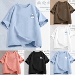 2025 New Short-Sleeve T-Shirt for Women, Summer Loose Fit, Slimming, Versatile Round Neck Top, Casual, Versatile, Regular Shoulder, Niche, Simple T-Shirt