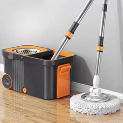 Mop with Bucket Set, 2025 New Model for Home Use, Rotating Mop with Integrated Washing and Wringing Bucket, One-Step Cleaning, Dual-Use for Wet and Dry
