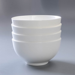 Bone China Bowl, White Rice Bowl, Ceramic Bowl, Noodle Bowl, Tableware, White Porcelain Bowl Set, Tangshan Porcelain Bowl