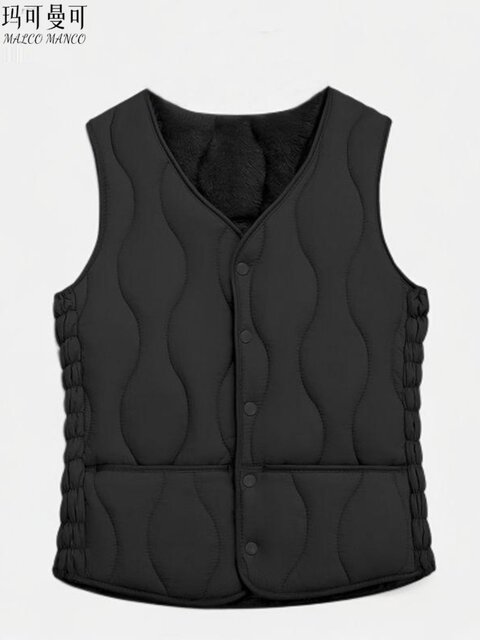NO1dara middle-aged and elderly women's vest in autumn and winter down cotton plus velvet warmth thickened slim women's vest cotton jacket