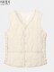 NO1dara middle-aged and elderly women's vest in autumn and winter down cotton plus velvet warmth thickened slim women's vest cotton jacket