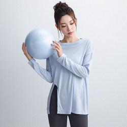 Yoga Clothes for Women, Loose Slimming Blouse, Quick-Drying, Breathable, Long-Sleeved, Professional Training Fitness Clothes, Sports Tops, Pilates