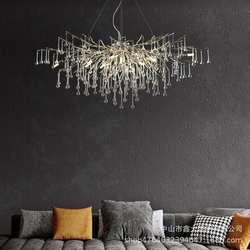 French light luxury restaurant lamp Luo color main lamp crystal lamp water drop branch living room dining room luxury villa crystal chandelier
