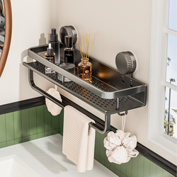 Bathroom Shelf, No-Drill Suction Cup Type, for Toilet, Washbasin, Sink, Shower Room, Wall-Mounted Storage