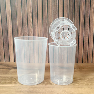 
Air column flower pot semi-hydroponic lazy pot breathable Phalaenopsis root root outer pot transparent set pot flower cultivation dry and wet cycle
