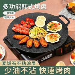 Korean-Style Barbecue Plate, Maifan Stone Non-Stick Grill Pan, Outdoor Camping Teppanyaki, Household Induction Cooker, Cassette Stove for Grilling