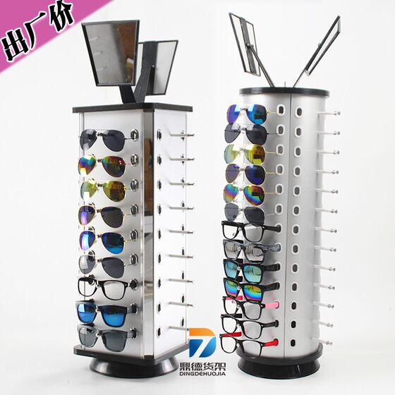 
Boutique Yiwu hot selling round square t-shaped glasses shelf counter type rotating glasses storage rack wholesale