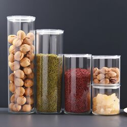 Large-Capacity Transparent Plastic Sealed Jar Powder Jar Tea Household Jar Kitchen Grain Storage Box Storage Jar