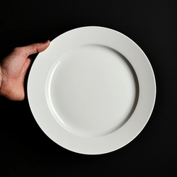 Daily Use Flat Plate, Dessert Plate, Table Setting, Salad, Steak, Western Food, Tea House, Hotel, Pure White, Simple, Chinese and Western Style Ceramic