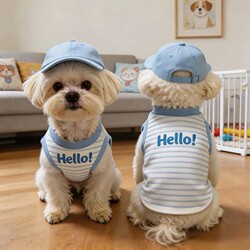 Dog Summer Clothes Super Cute Striped Vest Small Dogs Bichon Pomeranian Teddy Schnauzer Pet Clothing Thin Style