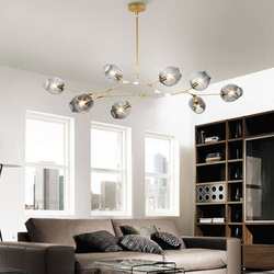 Postmodern clothing store branch molecular light Nordic creative personality chandeliers living room restaurant magic bean glass ball lamp fixture