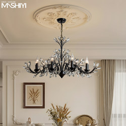 French Crystal Chandelier, Light Luxury and High-End Feel, Living Room Chandelier, American Designer New Style Bedroom and Dining Room Candle Chandelier