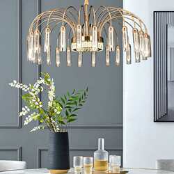European crystal lamp living room chandelier hotel bedroom villa duplex chandelier golden luxury crystal chandelier
