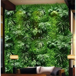 Plant wall green plants on the wall balcony fake flowers turf wall decoration green artificial turf background internet celebrity
