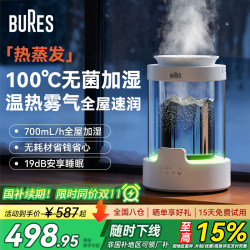 Bures Hot Mist Humidifier, Thermal Evaporation, Small Household Bedroom Silent Sterilization Humidifier for Pregnant Women and Infants, 0 Consumables