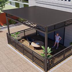 Aluminum Alloy Rain Shelter, Great Wall Board Aluminum Tile, Villa Terrace Rain Shelter, Courtyard Sun Shelter, Rural Roof Sun and Rain Shelter