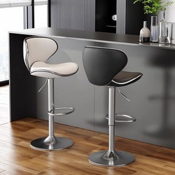 Bar Stool with Adjustable Height for Home Use, High Stool, Light Luxury Bar Chair, Front Desk Cashier Bar Stool, Modern Simple Backrest Bar Stool