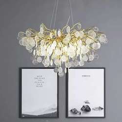 Living room light luxury crystal chandelier luxury atmospheric dining room art branch light European villa French chandelier