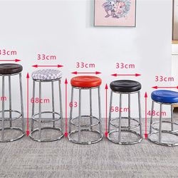 Bar stool three-ring bar stool bar chair stainless steel high stool household round stool mobile counter stool game stool