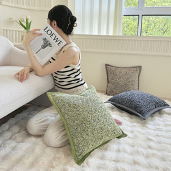 Green Luxury Throw Pillow for Sofa, Living Room Pillowcase, High-End Cream Style Cushion, Backrest, Bay Window Pillow 45X45