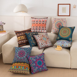 Cotton and Linen Retro Ethnic Style Pillowcase Car Cushion Office Lumbar Pillow Sofa Cushion Bed Headboard Large Lumbar Support