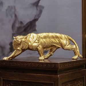 
New Luxury Golden Animal Tiger SBhape Model Statue Living Ro