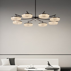 Modern light luxury living room lamp chandelier minimalist design branch hall main chandelier ice crack intelligent living room chandelier