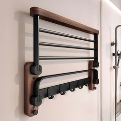 Walnut Towel Rack Bathroom No-Drill Storage Rack Toilet Hanging Rack Towel Rod High-End Bath Towel Rack