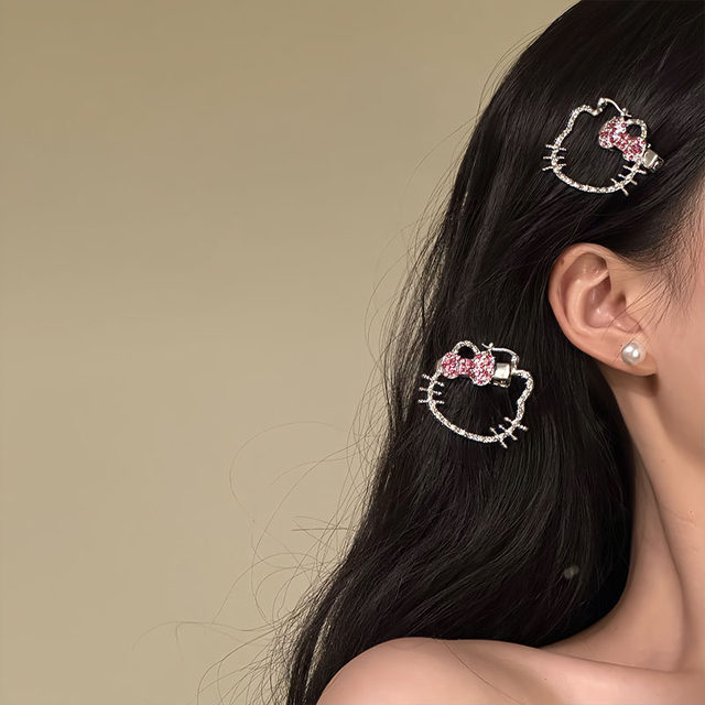 
Sweet rhinestone kt cat hairpin cute hairpin side clip hair accessories side clip hairpin new