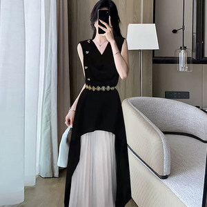 2025新款时尚气质赫本风连衣裙百搭洋气显瘦高腰裙子