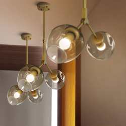 Nordic simple single and double-headed dining room chandeliers postmodern personalized creative glass branch living room molecular chandeliers