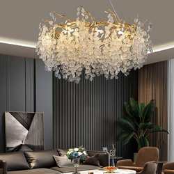 New money branch art chandelier post-modern American French crystal lamp light luxury living room dining room bedroom hall
