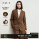 Amii spring high-end commuter style crimping retro metal buckle shoulder pad suit women's suit top