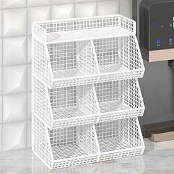 Desktop Storage Box, High-Looking Tea Bag and Coffee Storage Rack, Bar Counter Three-Layer Snack Storage Cabinet, Countertop Storage Rack