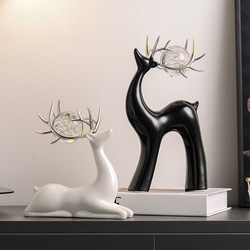 Creative Crystal Ball Ceramic Deer Ornaments, Light Luxury Living Room Tv Cabinet, Wine Cabinet, Home Decorations, High-End Art Furnishings